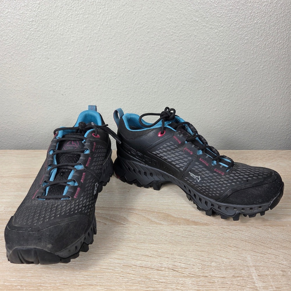 La Sportiva Spire GTX Hiking Shoes Women's 6.5 Black Gore-Tex Vibram‎ Trail